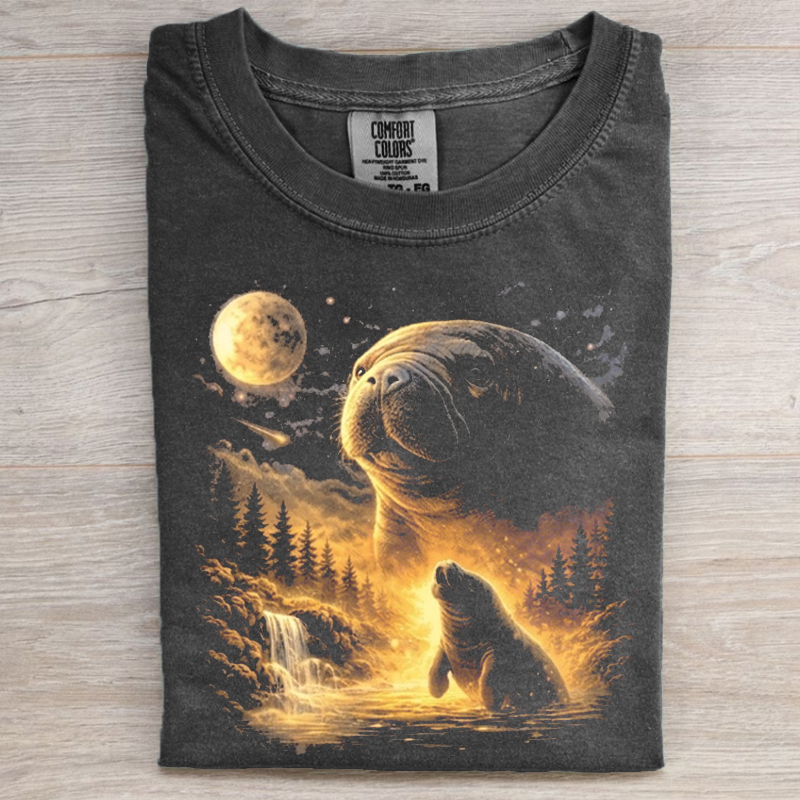 Manatee Howling To The Moon T-shirt