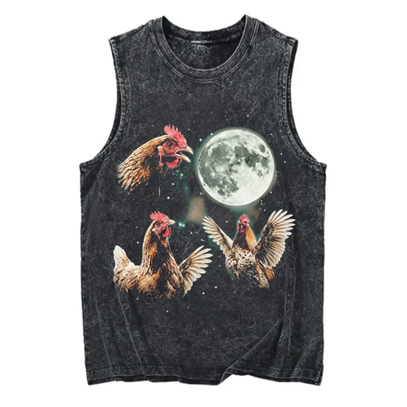 Chicken Howling at Moon Vintage 90s Graphic Tank