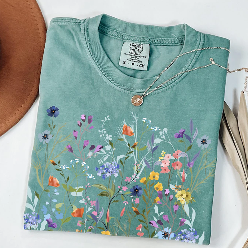Vintage Pressed Flowers T-shirt