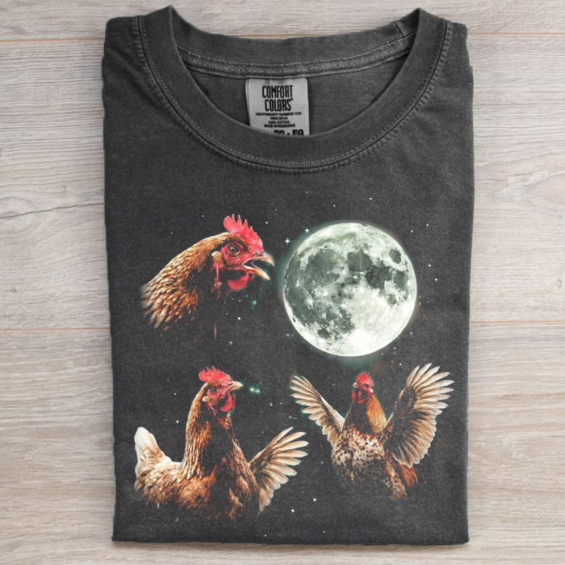 Chicken Howling at Moon Vintage 90s Graphic T-shirt