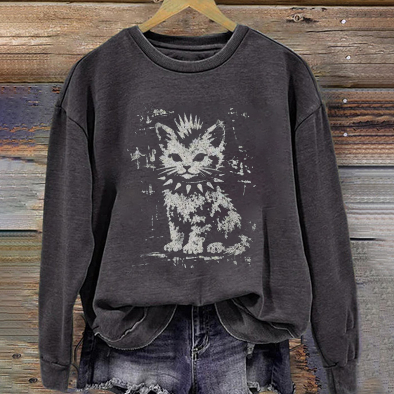 Vintage Funny Cat Sweatshirt