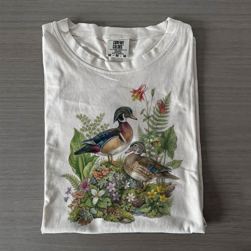 Vintage Wood Duck Graphic T-shirt