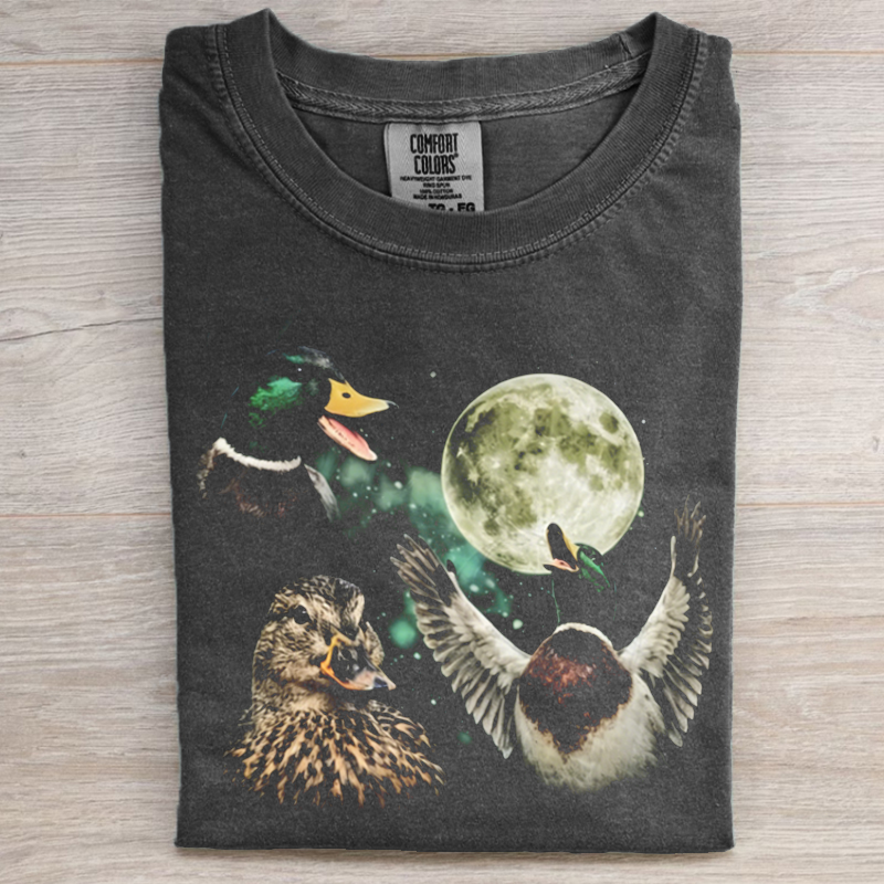 Mallard Duck Moon Vintage Graphic T-shirt