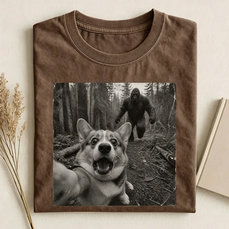 Bigfoot And Corgi T‑shirt