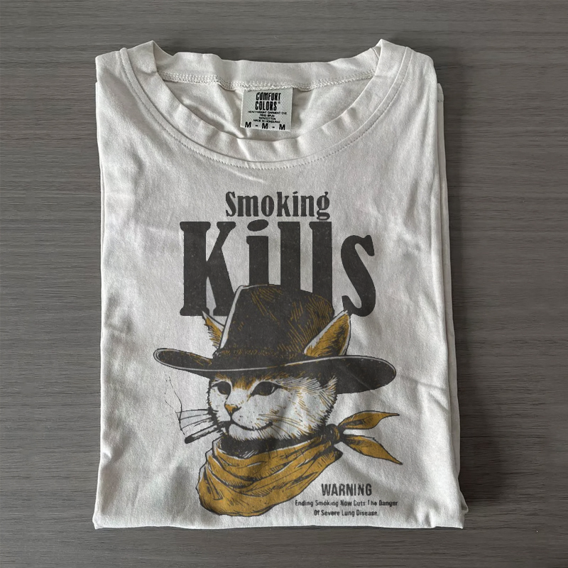 Smoking Kills Cat T-shirt