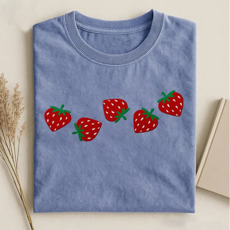 Embroidered Strawberry T-shirt