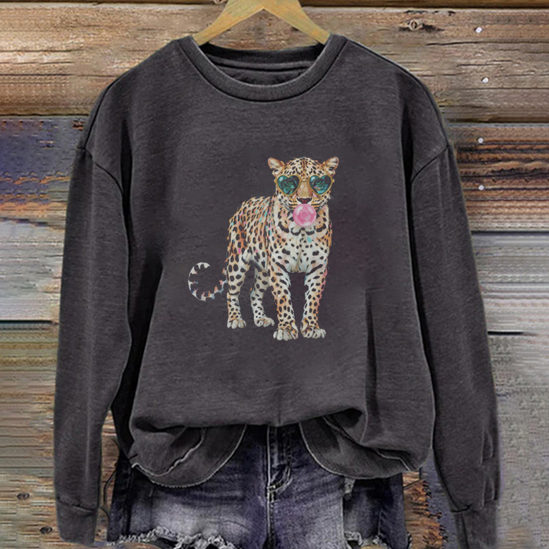 Leopard Print Bubblegum Sunglasses Sweatshirt