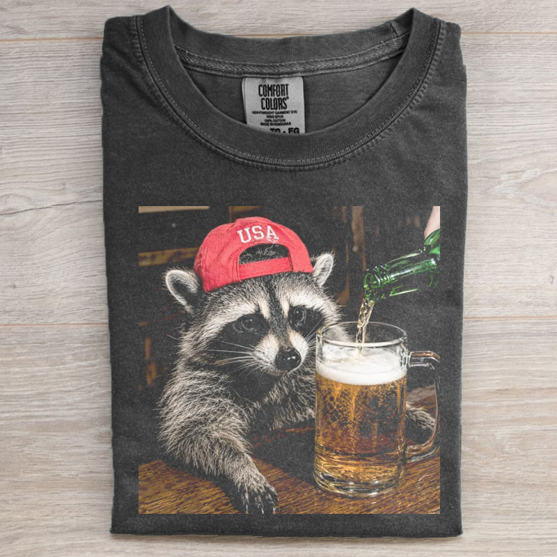 Funny Raccoon Beer T-shirt