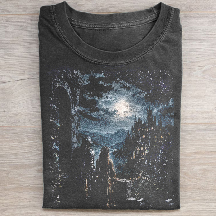 Moonlit Fantasy Castle T-shirt