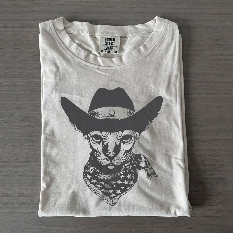 Vintage Cowboy Sphynx Cat T-shirt