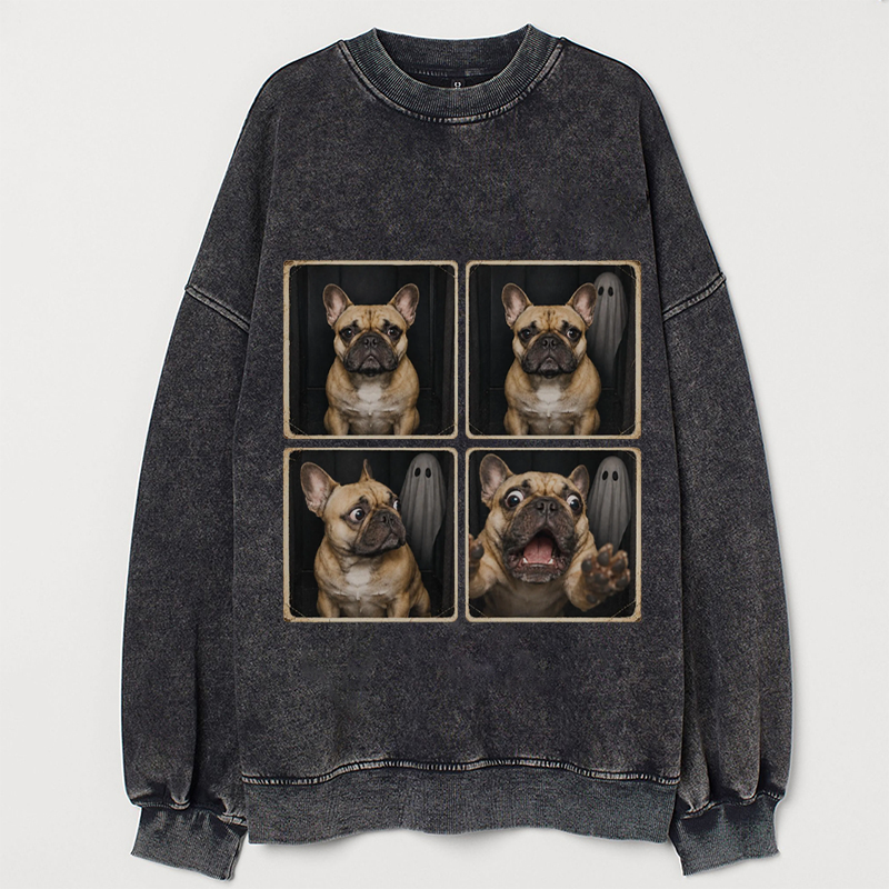 French Bulldog Ghost Photo Booth Halloween Sweatshirt