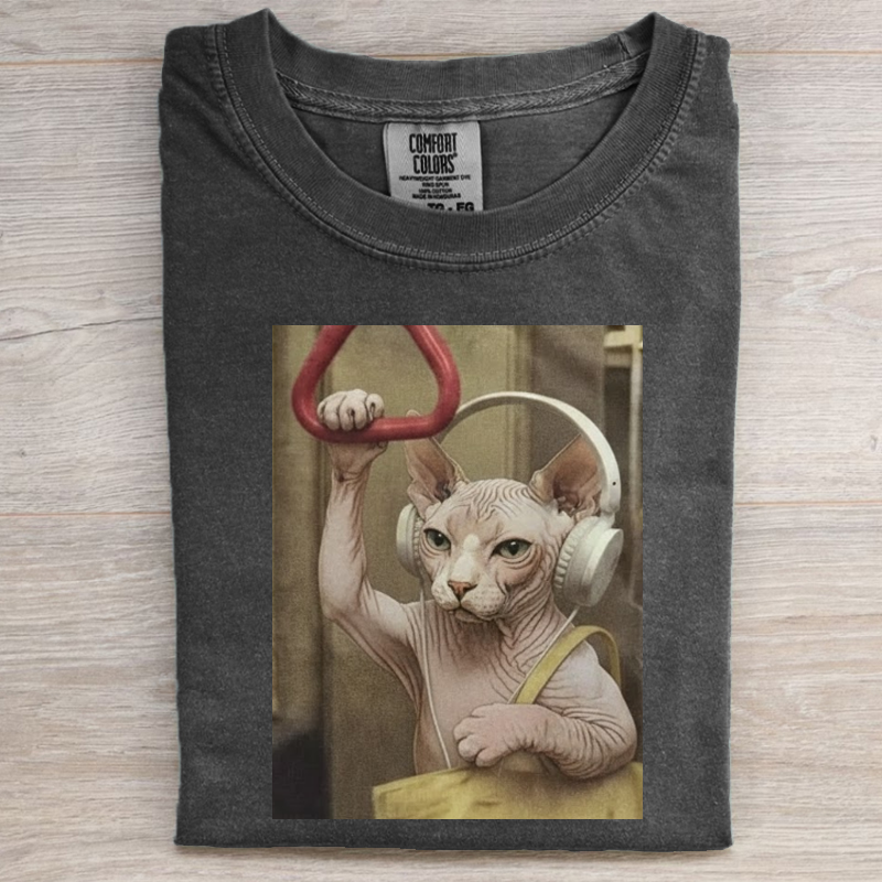 Subway Sphynx Cat Meme T-shirt