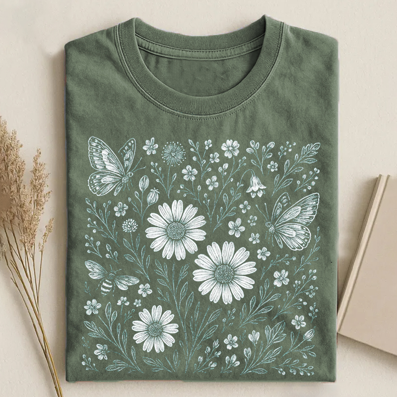 Vintage Pressed Flowers T-shirt