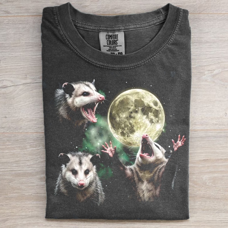 Three Opossums Moon T-shirt