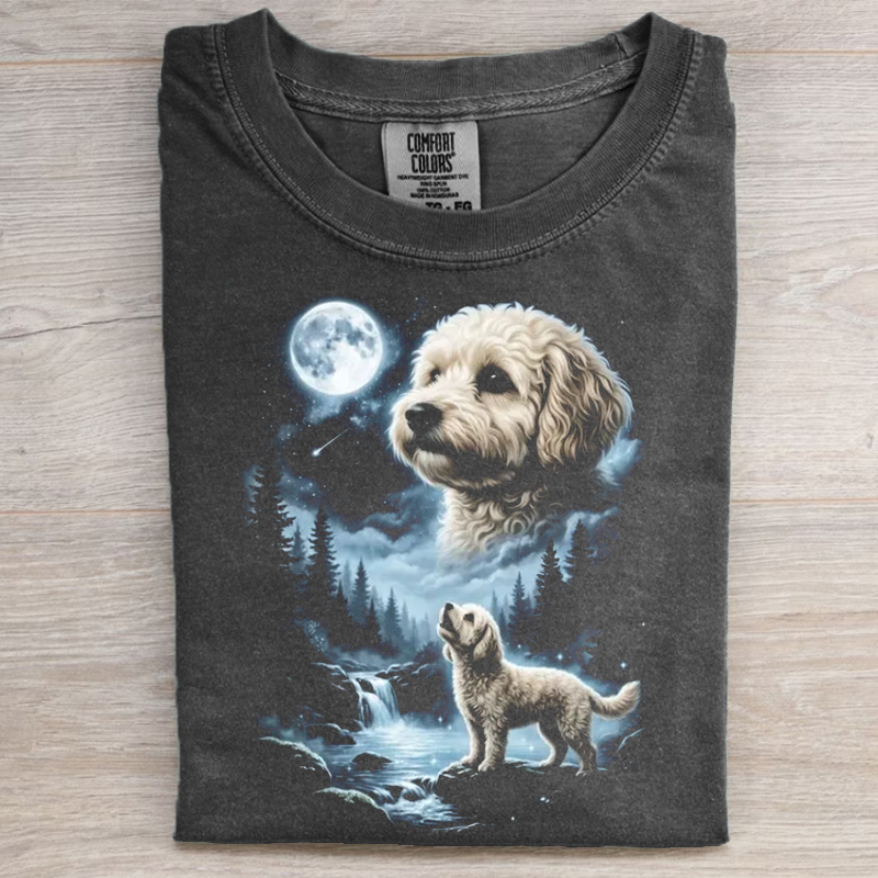 Maltipoo Howling to the Moon T-shirt