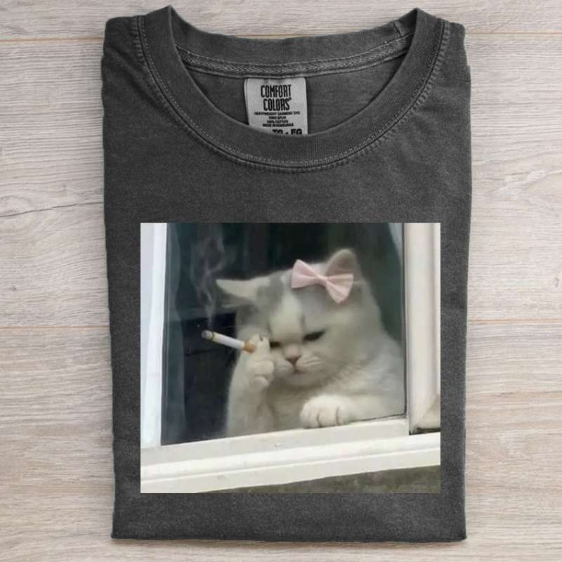 Funny Smoking Cat T-shirt