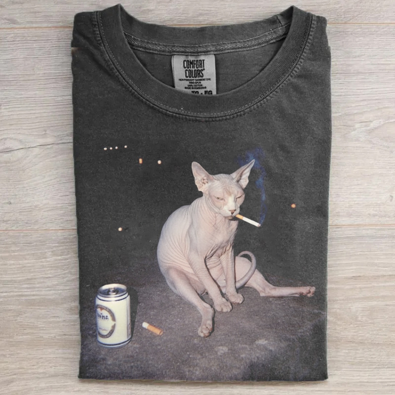 Funny Cat Smoking Meme T-shirt