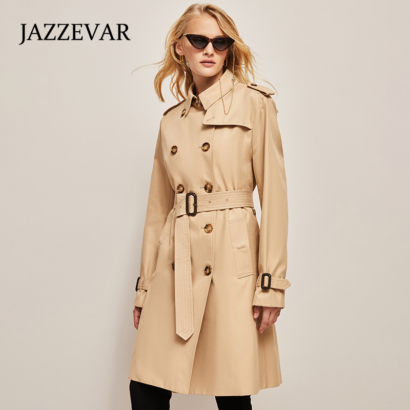 Waist-cinched trench coat