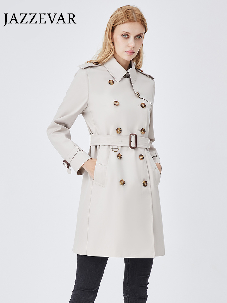 Waist-cinched trench coat
