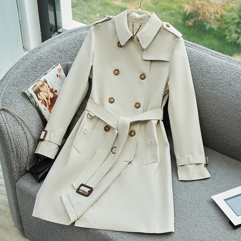 Waist-cinched trench coat