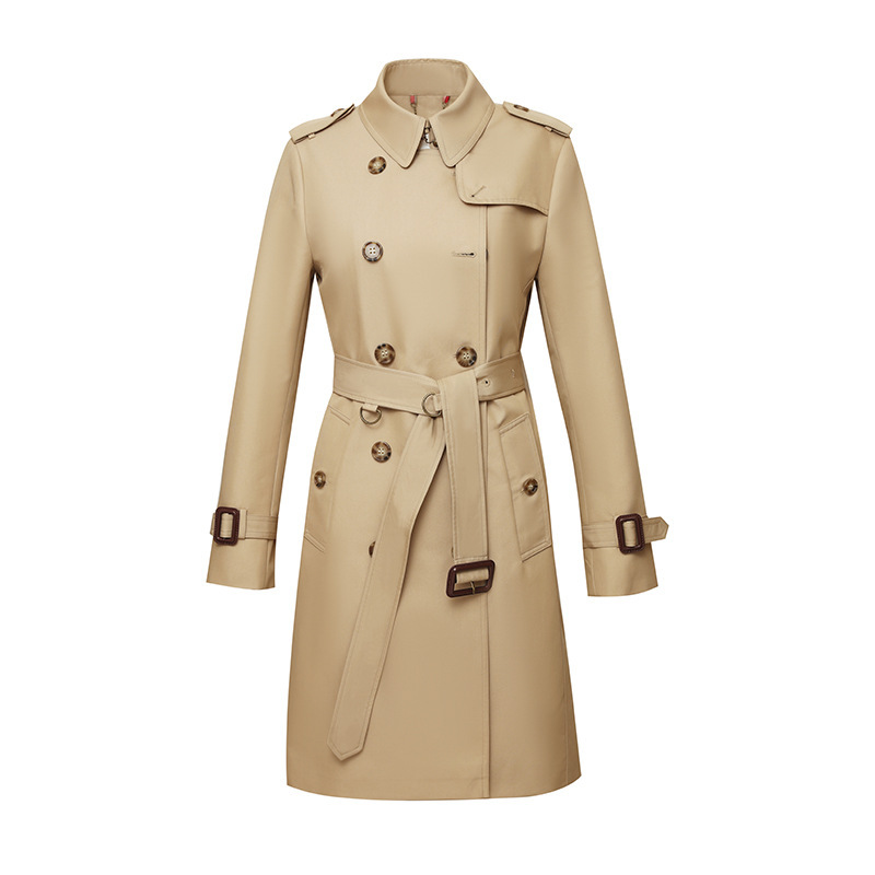 Waist-cinched trench coat