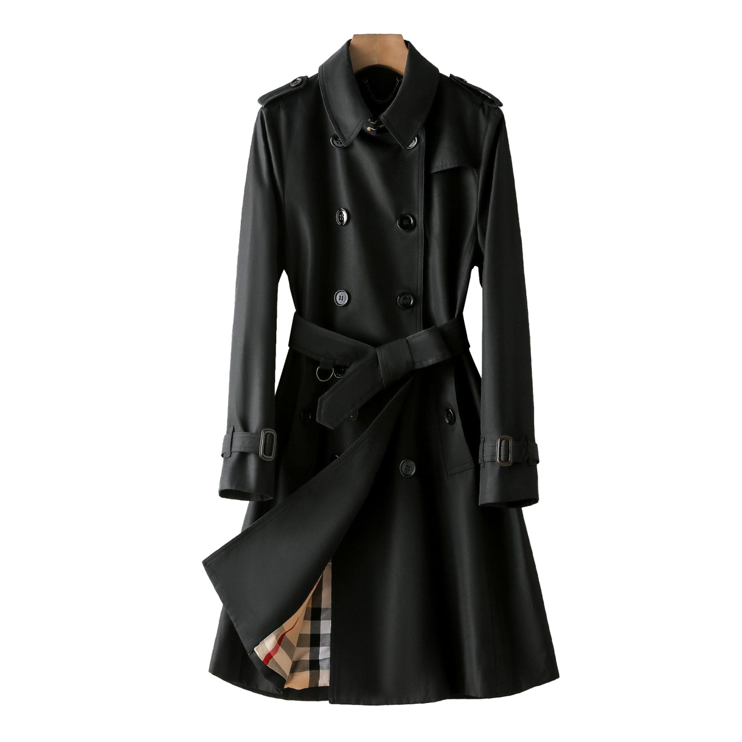 Waist-cinched trench coat
