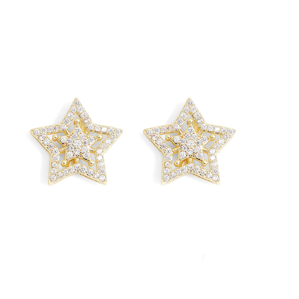 INS2047-Star Earrings for Women Gold Silver Y2k Star Earrings Sparkly Cubic Zirconia Star Earrings Dainty Personalized Star Cartilage Earrings Hollow Star Earring Rhinestone Star Stud Earrings Prom Jewelry