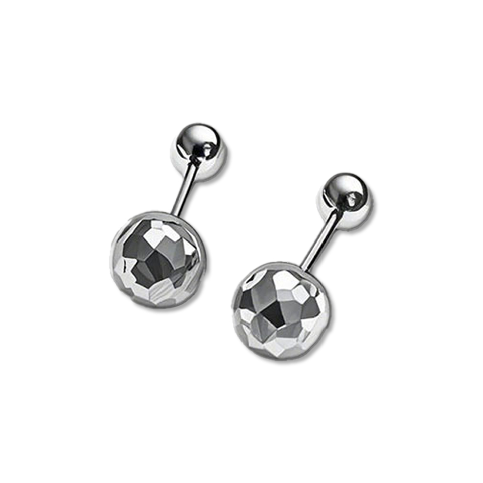 INS2059-925 Sterling Silver Polished Soccer Ball Safety Screw Back Earrings For Little Girls & Preteens - Children's Sports Accessories for Game Day - Soccer Ball Earrings for Children
