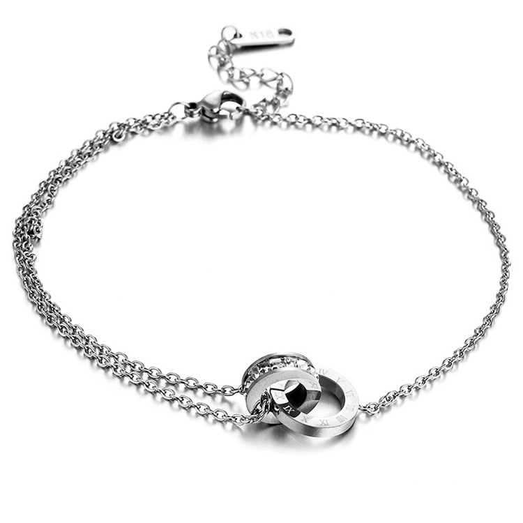 INS4054-Valentine's Day Jewelry Gift 316l Stainless Steel Titanium Bracelet Rose Gold Adjustable Bracelets Link for Women