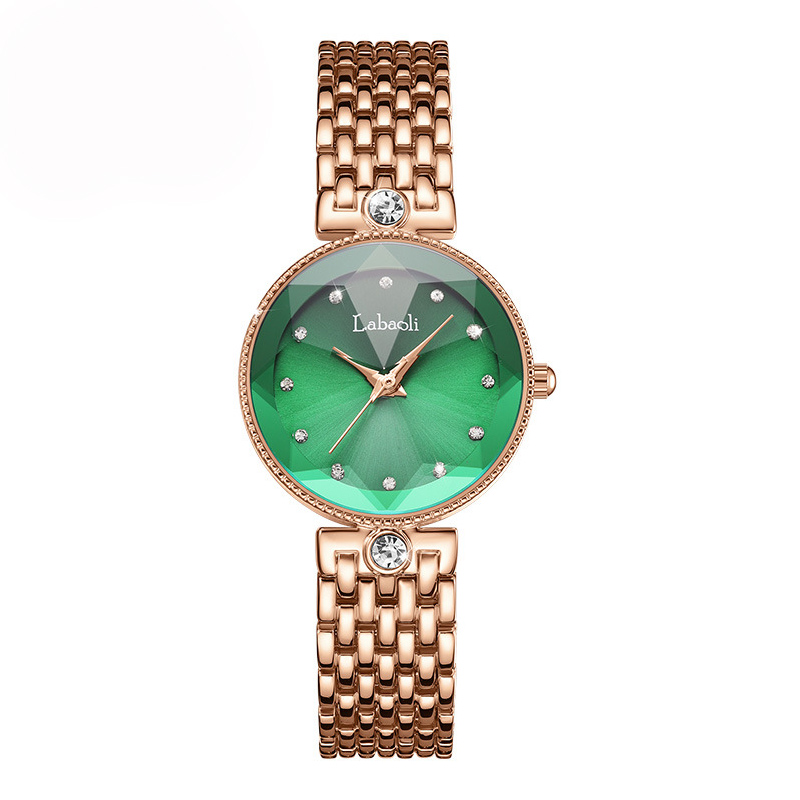 W-2058-Watches for Women Rose Gold Stainless Ladies Female Fashion Luxury Diamond Dress Business Waterproof Quartz Girls Wife Gifts Crystal Blue Wrist Watch