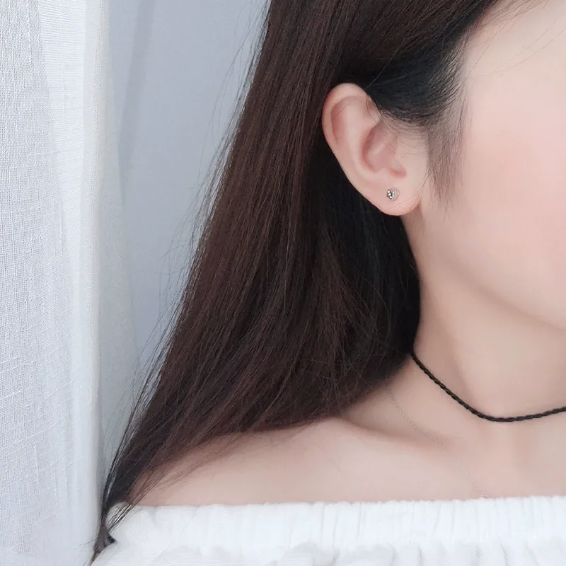 INS2063-Mens Earrings Stud Dice Shape Mens Square Earrings Hypoallergenic Stud Earrings Fashion Dainty 8mm for Father Son or Cool Girl