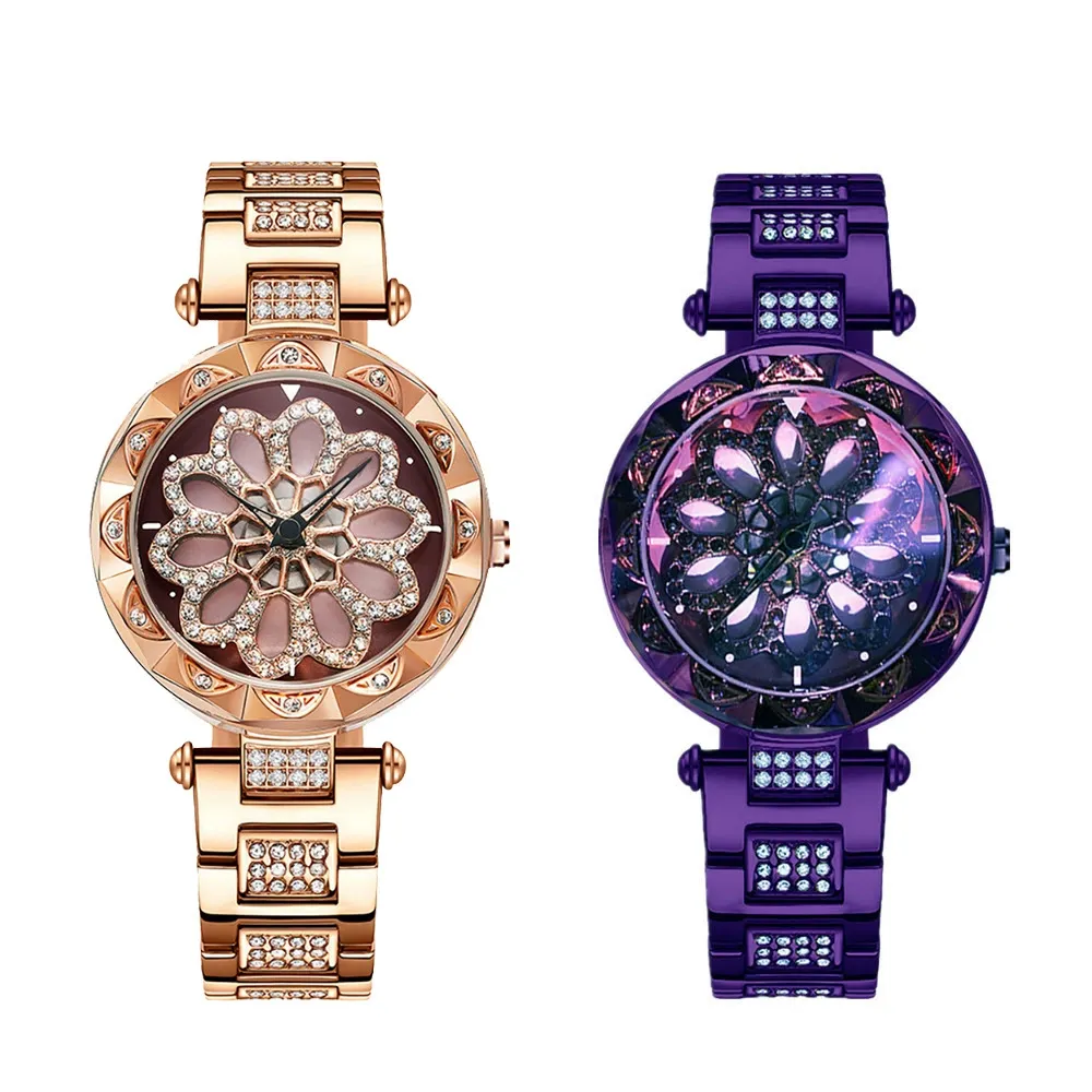 W-2026-FORSINING Women Automatic Mechanical Watches Skeleton Steampunk Watch with Diamond and Carving Flower Craft Cold Watch for Women Minimalist Retro Design Mechanical Skeleton Wrist Watch Transparent-Women