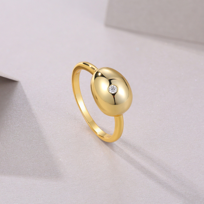 Z001-SR15131Y01-Diamond Thread Gold Twisted Ring-Women's