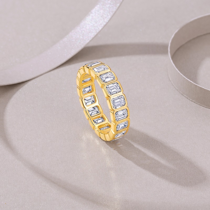 Z001-SR15280-Gold Twisted Diamond Language Ring