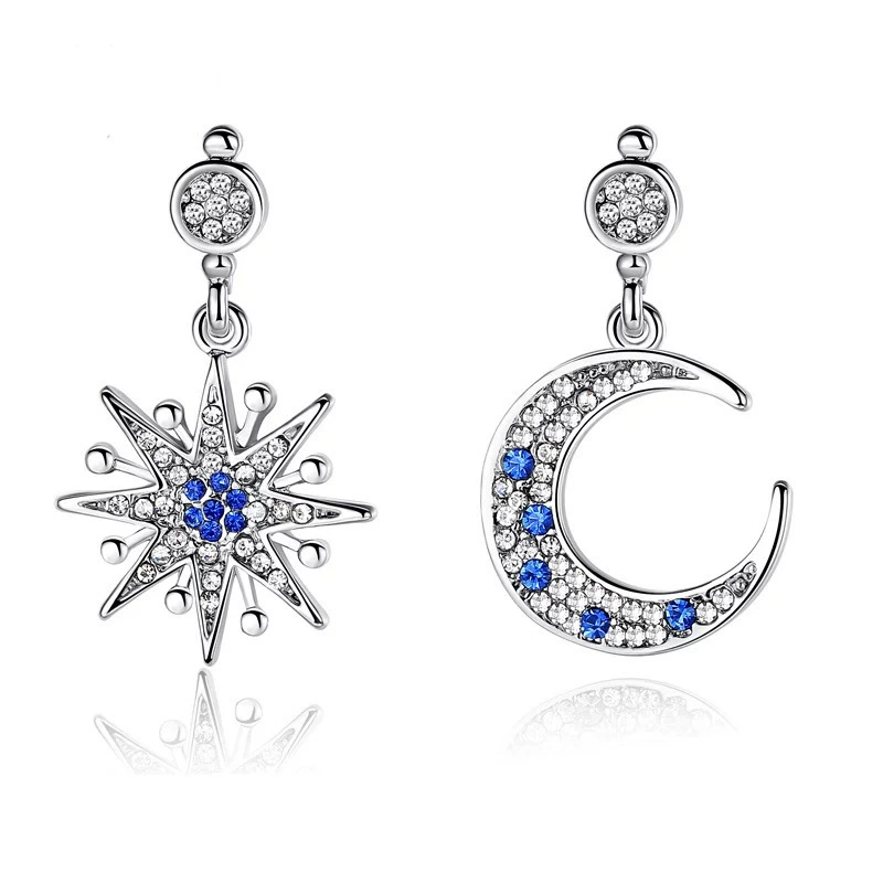 INS2017-NARMO Dangle Drop Earrings 925 Sterling Silver Dangle Hoop Earrings for Women Moon and Star Earrings Dream catcher Earrings for Women