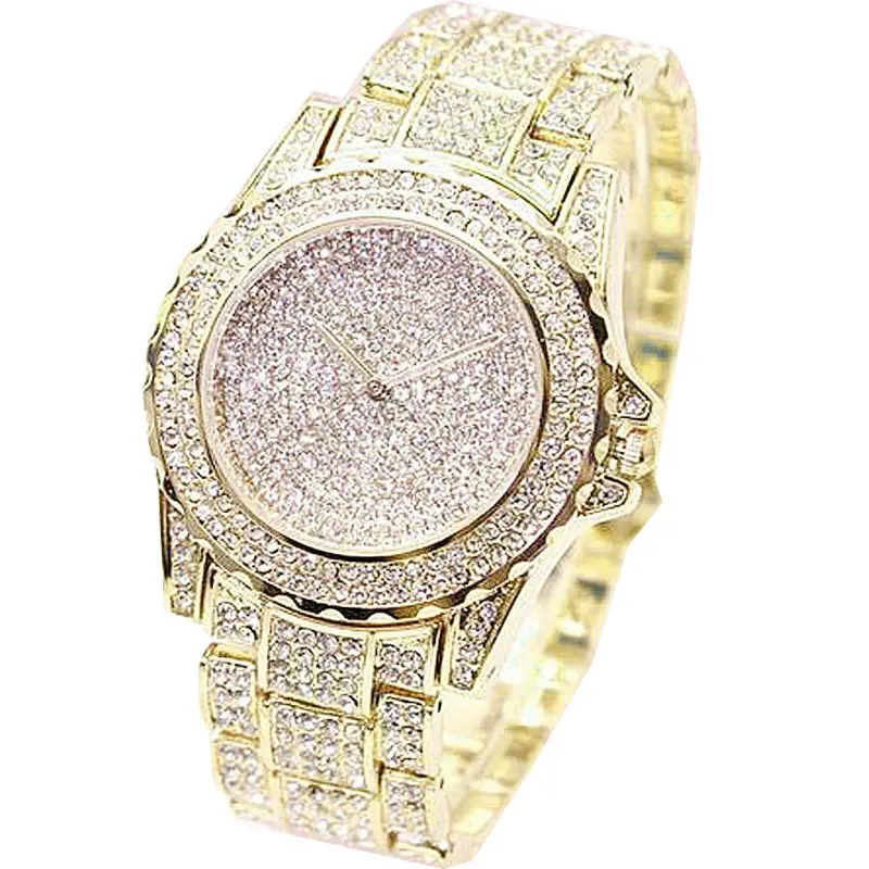 W-2051-Luxury Women Watch Bling Bling Fashion Jewelry Crystal Diamond Rhinestone Ladies Watches Steel Band Round Dial Analog Clock Classic Quartz Female Charm Bracelet Dress Wristwatches