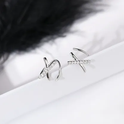 INS2299-Gold Earrings for Women Trendy,14K Gold Stud Earrings Dainty Earrings Simple Minimalist Cubic Zirconia Diamond Gold Earrings Hypoallergenic Earring for Women Gifts