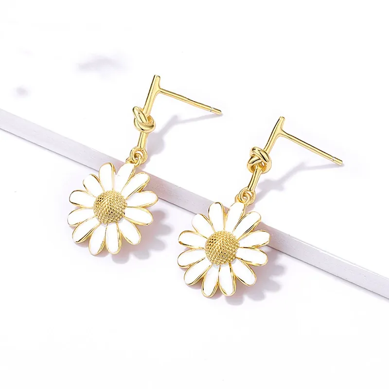 INS2302-Flower Animal Earrings 925 Sterling Silver Animal French Dangle Earring Flower Earring Jewelry for Women US1