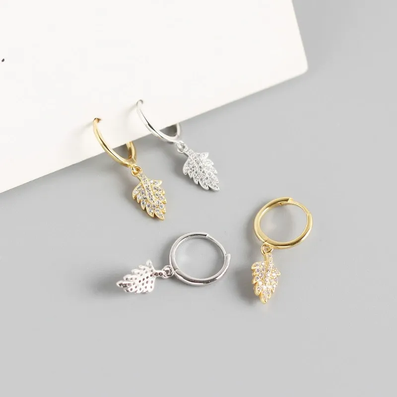 INS2319-Cute Pinecone Dangle Hoop Earrings for Women Silver Plated Charms Small Fruit Tree Drop Dangling Cartilage Huggie Hoops Fashion Autumn Forest Statement Unique Jewelry