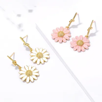 INS2302-Flower Animal Earrings 925 Sterling Silver Animal French Dangle Earring Flower Earring Jewelry for Women US1