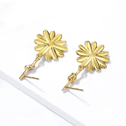 INS2302-Flower Animal Earrings 925 Sterling Silver Animal French Dangle Earring Flower Earring Jewelry for Women US1