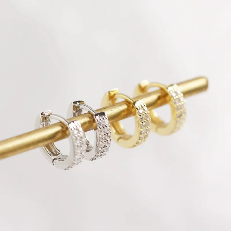 INS2264-gorjana - Wilder Shimmer Bar Huggies 9/16" - 18k Gold Plated - Sparkling Design with Cubic Zirconia - Surgical Steel Closure - Lightweight & Versatile- Daily style