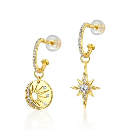INS2286-14K Gold Earring Cross Waterdrop Butterfly Heart Knot Earrings for Women Gold Silver Cross Leverback Drop Gold Silver Teardrop Hoop Dangle Earring White Gold Dangle Drop Earring