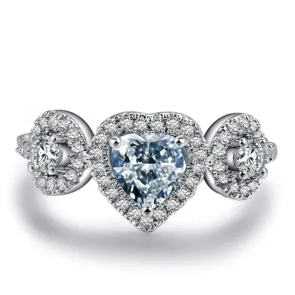 INS1093-Sterling Silver Urn Ring for Ashes: Women Cubic Zirconia Heart Ash Ring Memorial Cremation Jewelry Bereavement Keepsakes Gift for Loss Of A Loved One