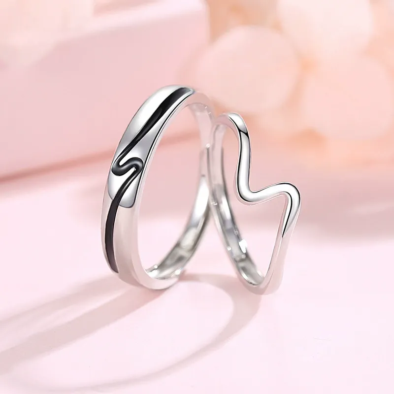 INS1195-Chunky Rings For Women, Gold Silver Thumb Ring Asymmetrical Wavy Curve Ring Adjustable Non Tarnish Dainty Stainless Steel New Year Anniversary Birthday Jewelry Gift