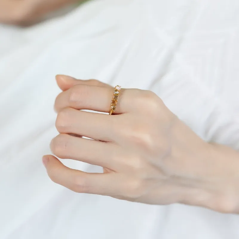 INS1243-Cubic Zirconia Rings For Women Diamond Stackable Rings For Women Birthstone Ring Blue Gemstone Multicolor Stacking Rings Gold Band Ring Woman Wedding Anniversary Party Prom Gift for Mom