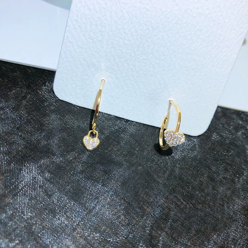 INS2249-Hoop Earrings for Women – Drop Dangle Earring with Crystal Heart Charm – 14K Gold Plated – Modern & Simple – with Gift Box included