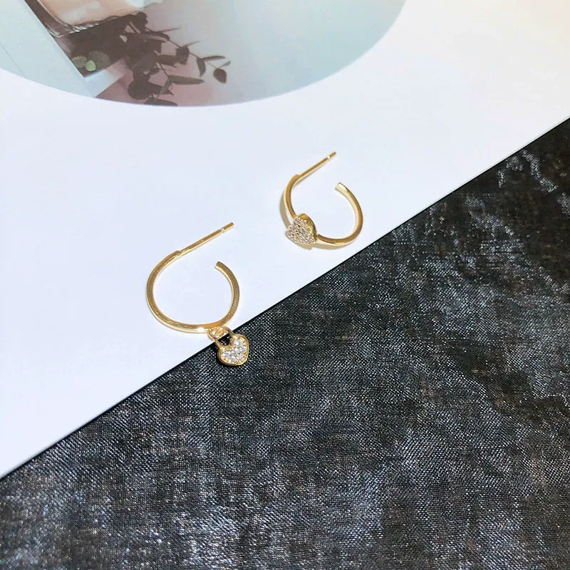 INS2249-Hoop Earrings for Women – Drop Dangle Earring with Crystal Heart Charm – 14K Gold Plated – Modern & Simple – with Gift Box included