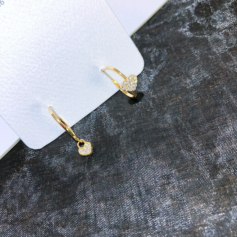 INS2249-Hoop Earrings for Women – Drop Dangle Earring with Crystal Heart Charm – 14K Gold Plated – Modern & Simple – with Gift Box included