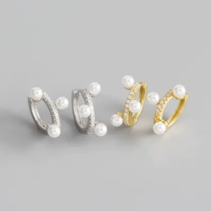 INS2374-Dainty 14K Gold Plated Huggie Hoop Earrings for Women Love Heart Moon Star Pearl Earrings Lightweight Small Hoop Earrings Valentine's Day Wedding jewelry